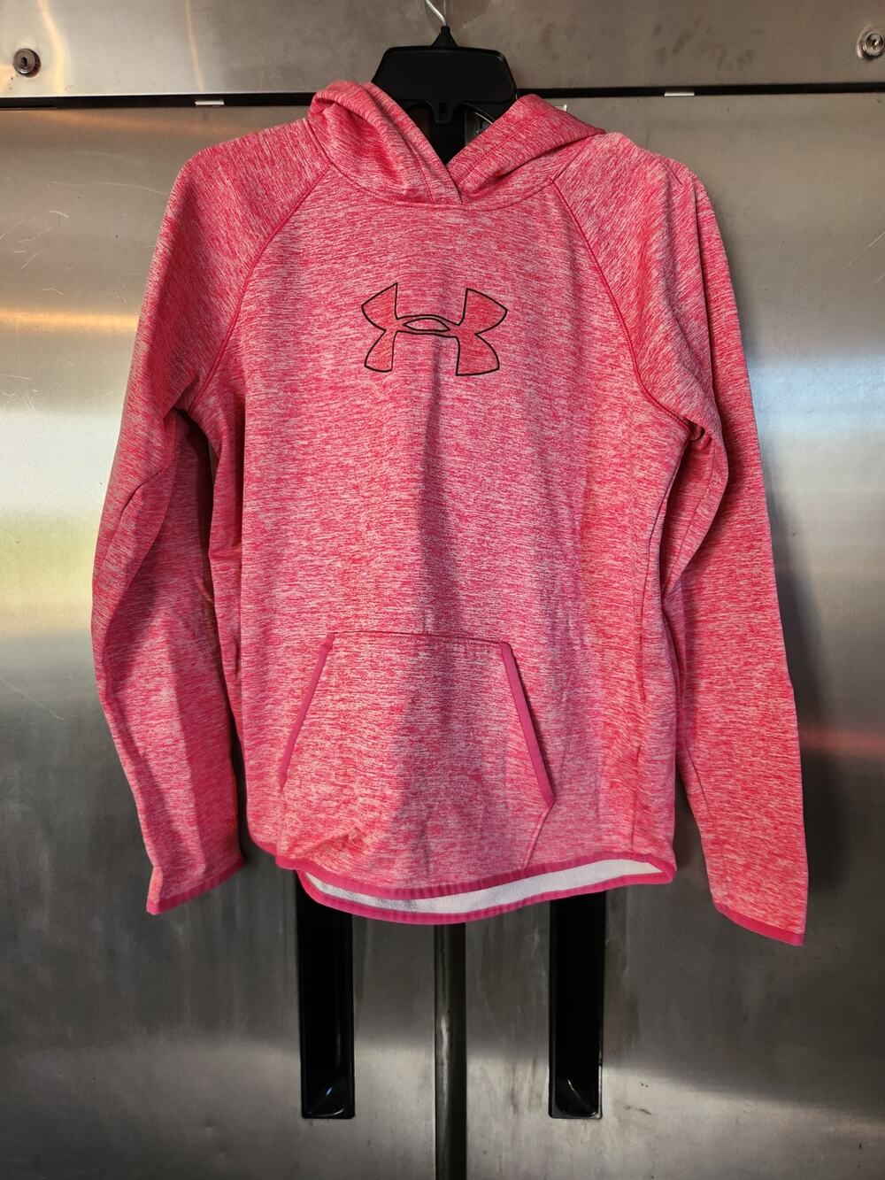 Under Armour Womens ColdGear Hoodie Size M | Pink Heather Cowl Neck Loose Fit